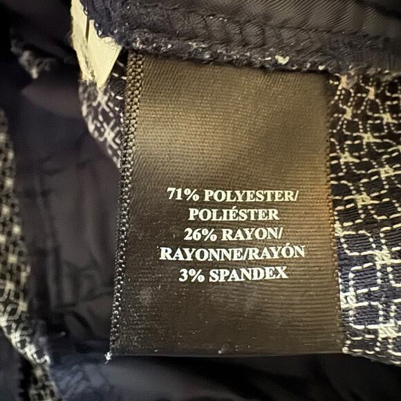 Ann Taylor Ankle Dress pants Women's Sz 2 Navy Pattern Career Office Preppy - Picture 11 of 12